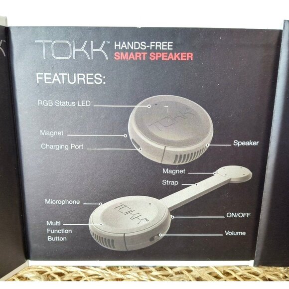 TOKK Hands-Free Bluetooth Speaker, Magnetic Take Calls Play Music Voice Calling - Picture 3 of 10